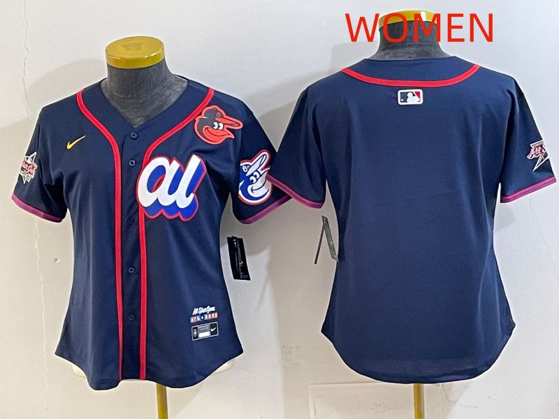 Women 2025 Baltimore Orioles Blank Drak Blue All star Nike MLB Jersey style 03